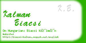kalman biacsi business card